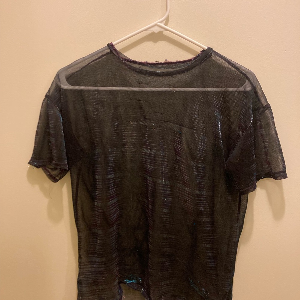 Men's Black Irredecent Sheer Shirt
